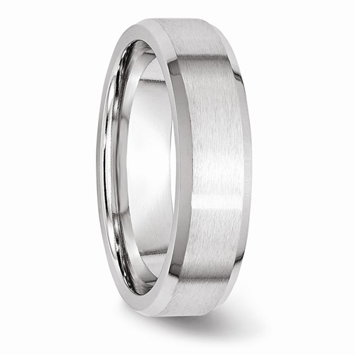 Cobalt 6mm Beveled Edge Satin and Polished Band