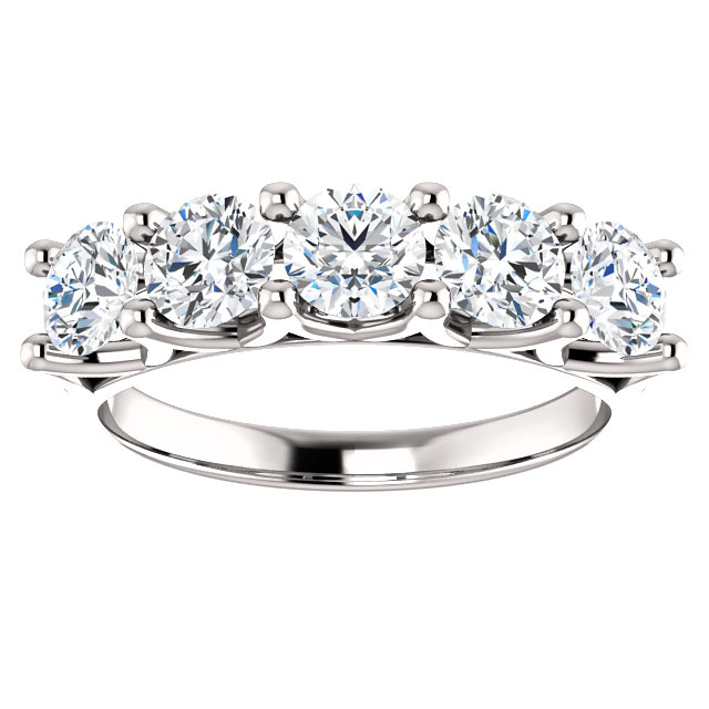 5 Stone Trellis Style Prong Set Round Diamond Engagement Ring GIA E VS1  1.22 Ctw | eBay