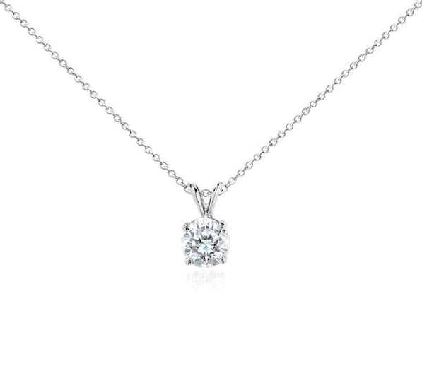 1.01-ct Diamond & Gold Solitaire Pendant-Necklace - 66mint Fine Estate  Jewelry