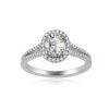 Oval Diamond Halo Split Shank Engagement Ring