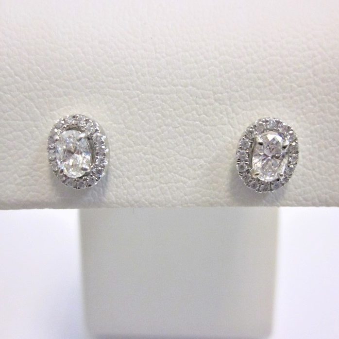 Exquisite Selebrity 3 Carat Oval Cut Created Diamond Stud 925 Sterling Silver Earrings 8072