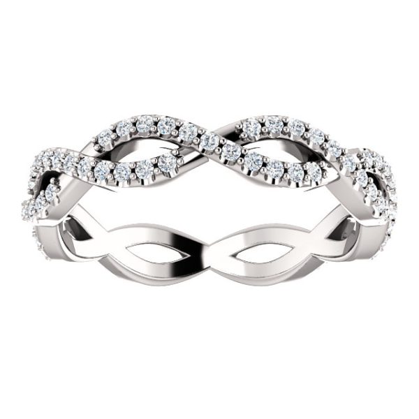 Twisted Diamond Infinity Band in 14k White Gold | Donna Jewelry Co