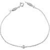 14k White Gold Round Diamond Bezel Set Stationary Bracelet