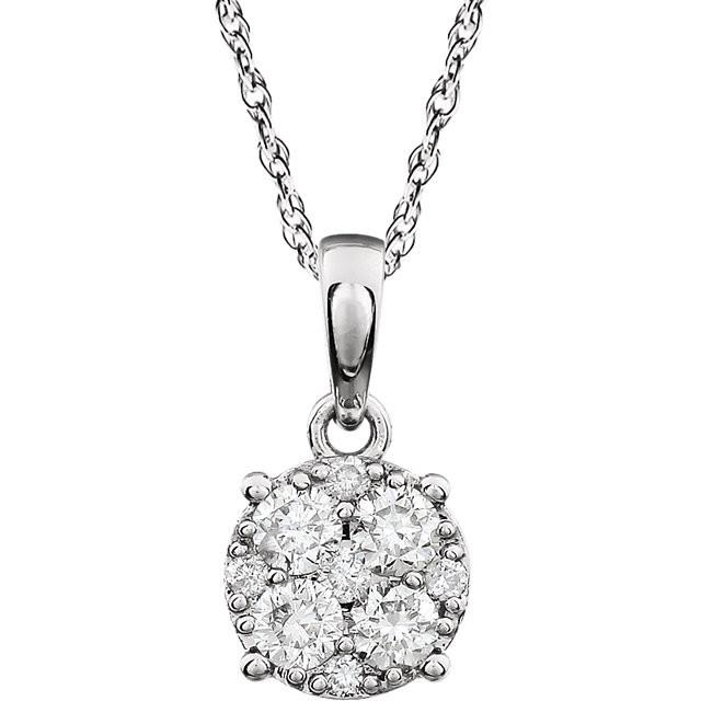 Round Diamond Cluster Pendant Necklace | Donna Jewelry Co