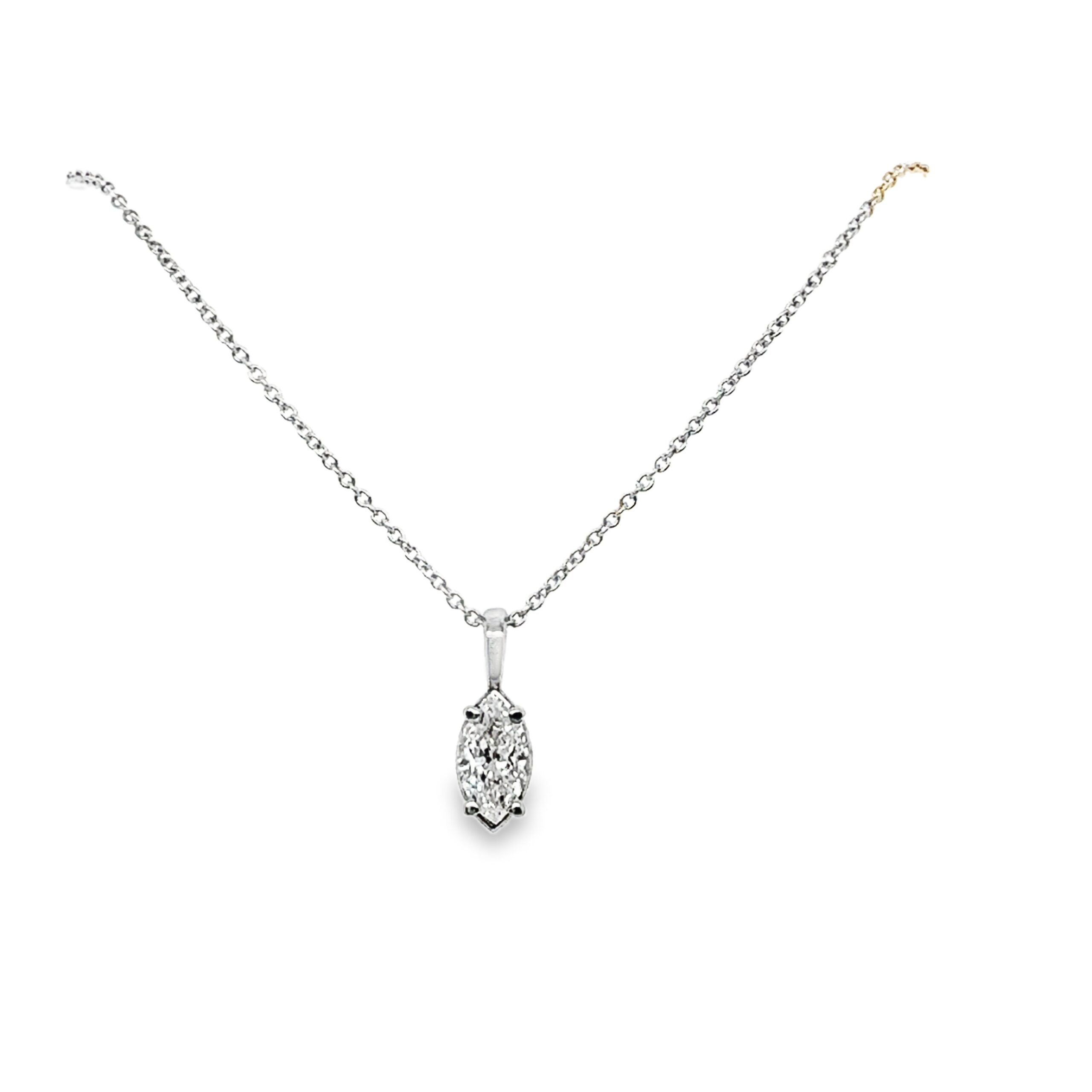 Marquise Diamond Drop Pendant