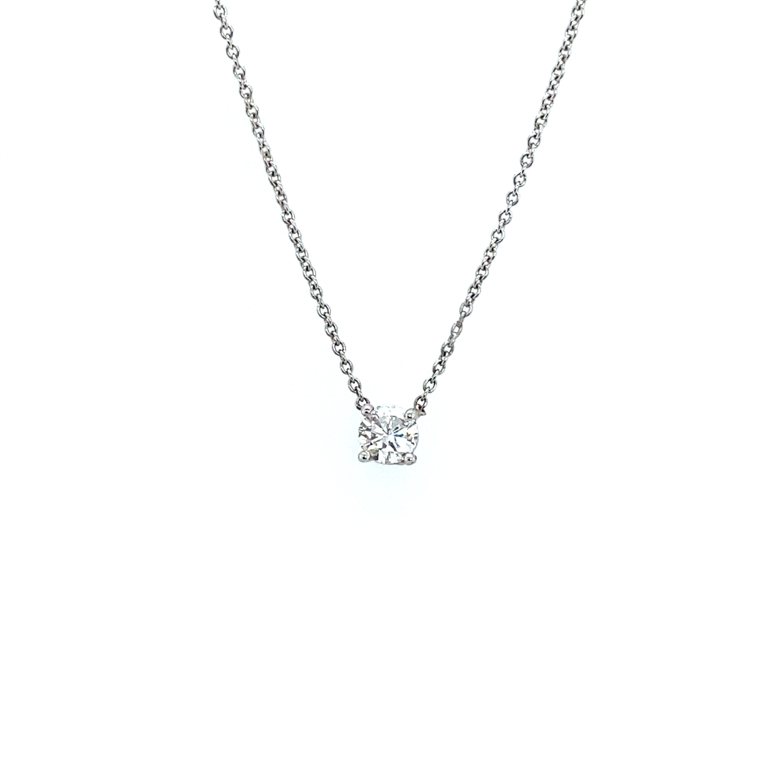 Anna 39 Carat Round Brilliant Diamond Necklace in 14k White Gold