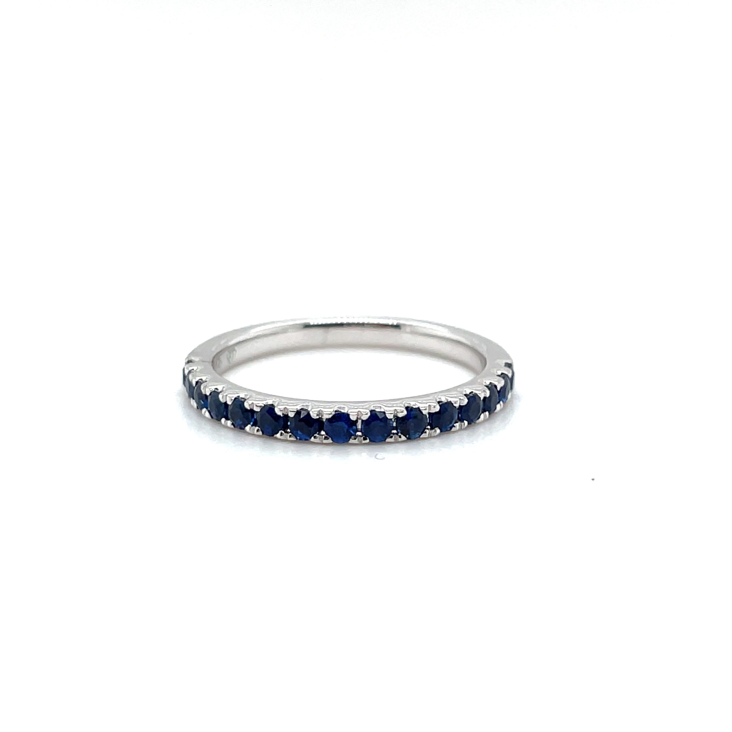 sapphire band in 18k white gold