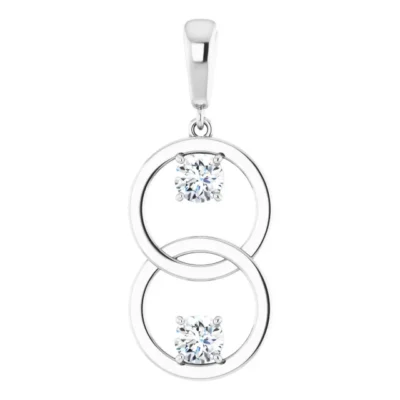 two stone diamond pendant 2-stone