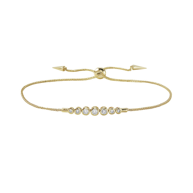 YELLOW GOLD BOLO BEZEL DIAMOND BRACELET FROM DONNA JEWELRY CHCIAGO