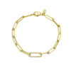 14K YELLOW GOLD DIAMOND PAPERCLIP LINK BRACELET