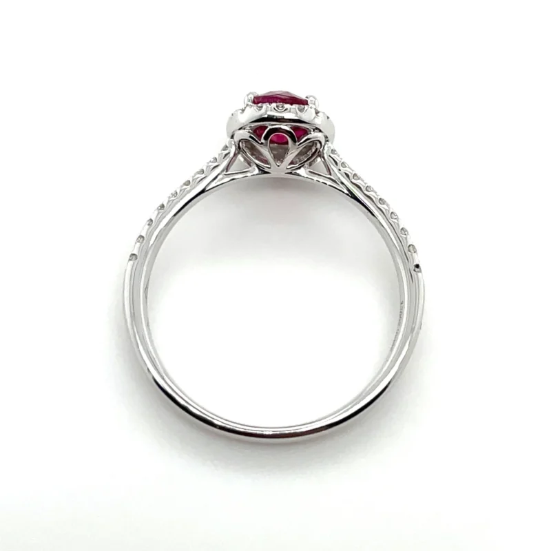 ruby diamond halo ring from donna jewelry chicago