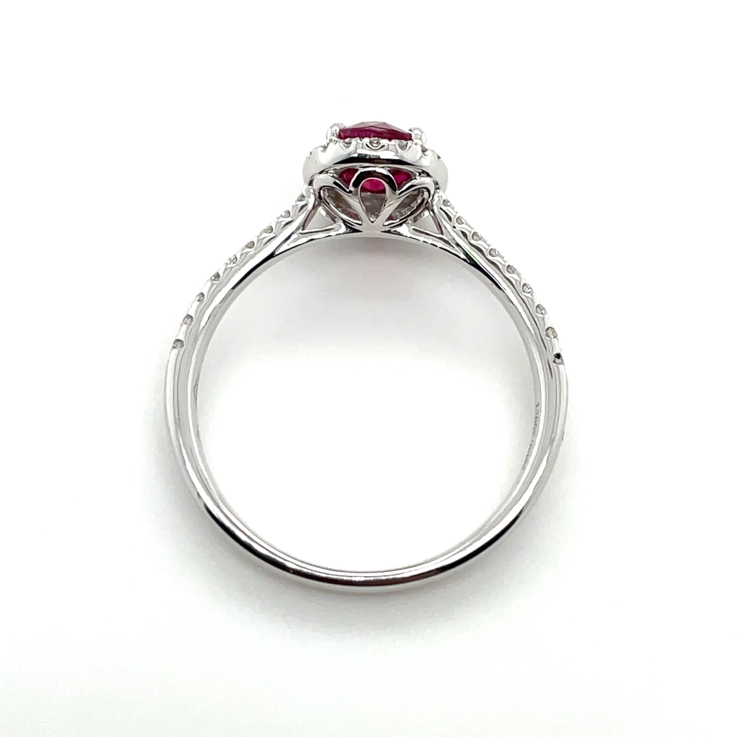 ruby diamond halo ring from donna jewelry chicago