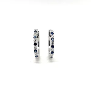 sapphire and diamond hoop earrings from donna jewelry chicago
