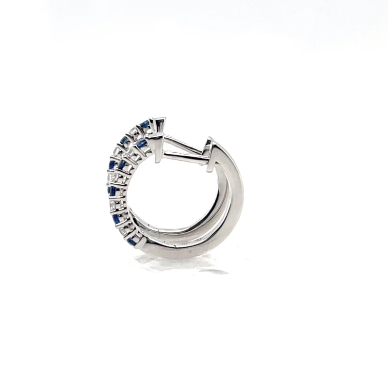 sapphire and diamond hoop earrings from donna jewelry chicago