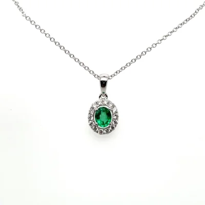 emerald diamond pendant from donna jewelry chicago