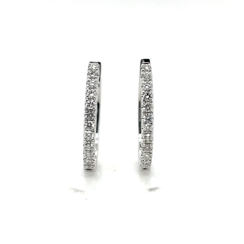 oval hoop diamond earrings