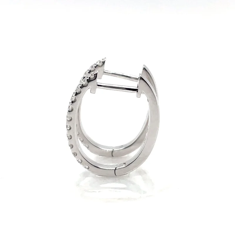 oval hoop diamond earrings