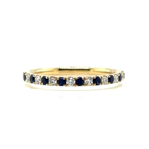rose gold wedding band with sapphires and diamonds