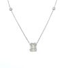 Women's 18K White Gold Emerald Cut Diamond Necklace