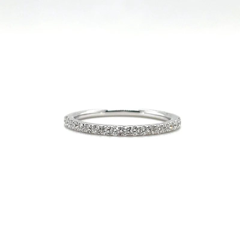 thin white gold diamond band