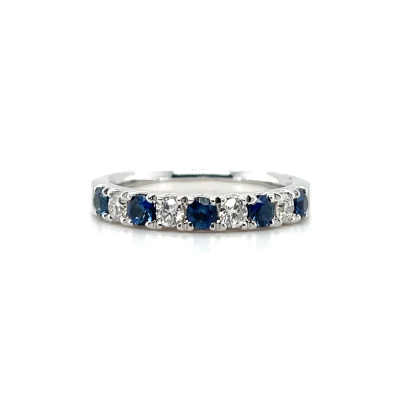 diamonds and sapphires wedding band anniversary ring from donna jewelry in chicago