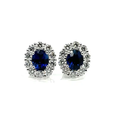 oval sapphire and diamond earrings from donna jewelry company chicago