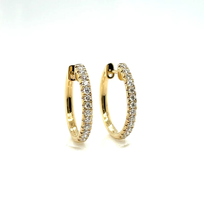 yellow gold gia diamonds hoop earrings from donna jewelry chicago