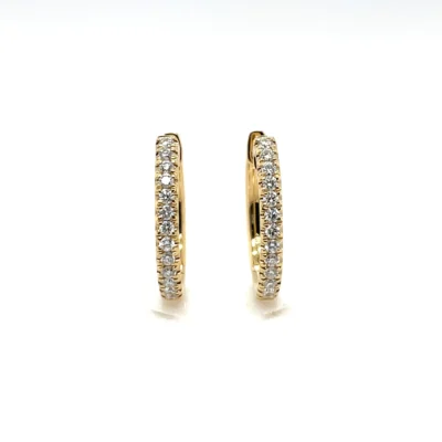 yellow gold gia diamonds hoop earrings from donna jewelry chicago