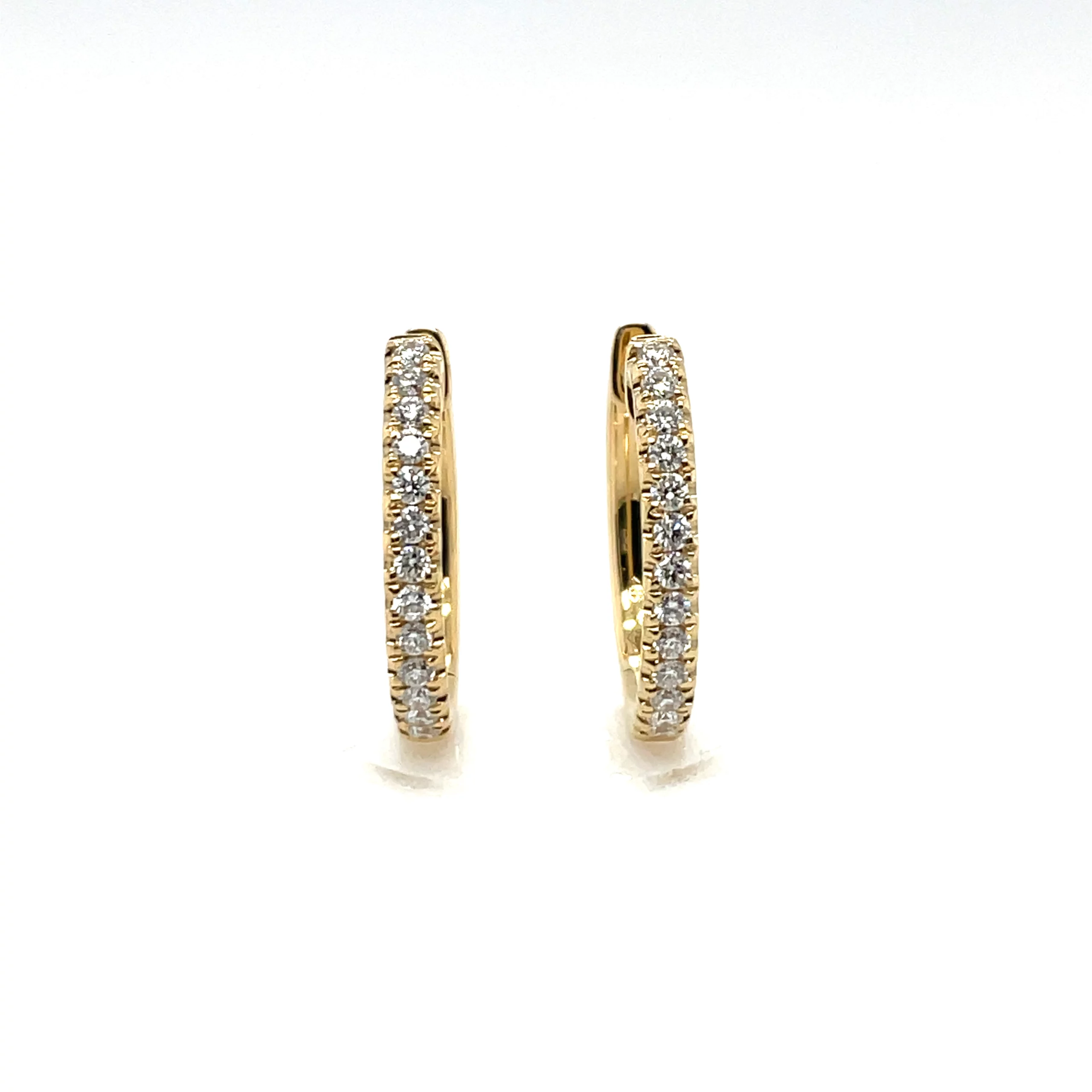 yellow gold gia diamonds hoop earrings from donna jewelry chicago