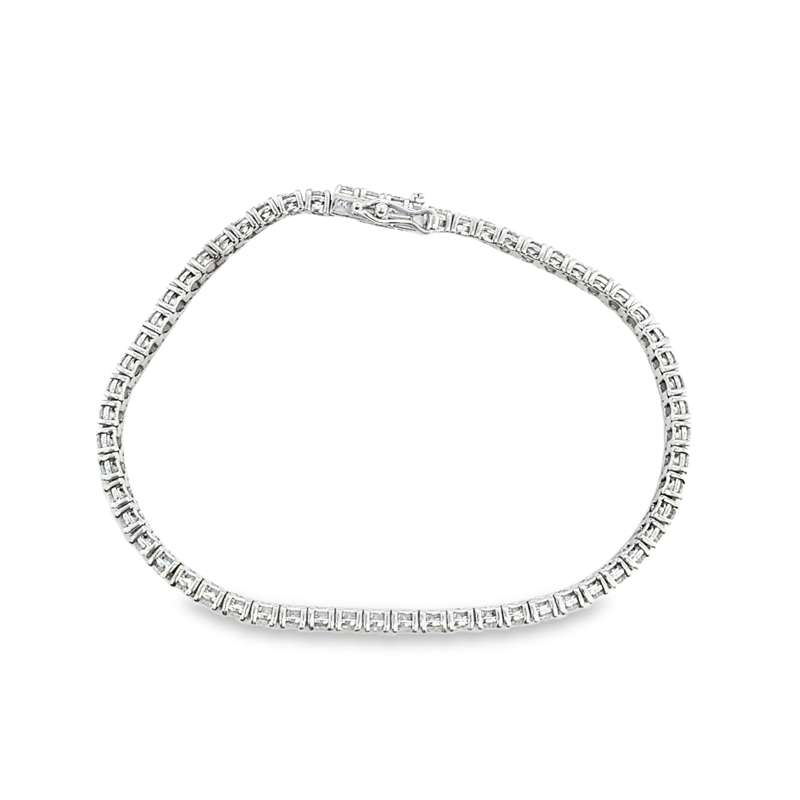 14K White Gold Lab-Grown Diamond Tennis Bracelet 4CTW