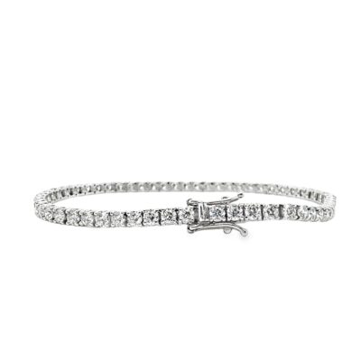 16" Straight Lab-Grown Diamond Tennis Necklace in 14k White Gold 4ctw