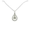 Elegant 18K White Gold Pear Diamond GIA Dangle Pendant on a Fine Chain Necklace