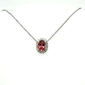 Tourmaline and diamond necklace