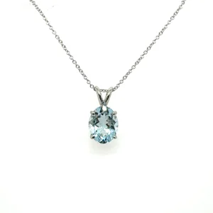 oval aqua gemstone necklace chicago