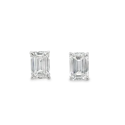 2.5ctw Emerald Cut Lab Grown Diamond Stud Earrings