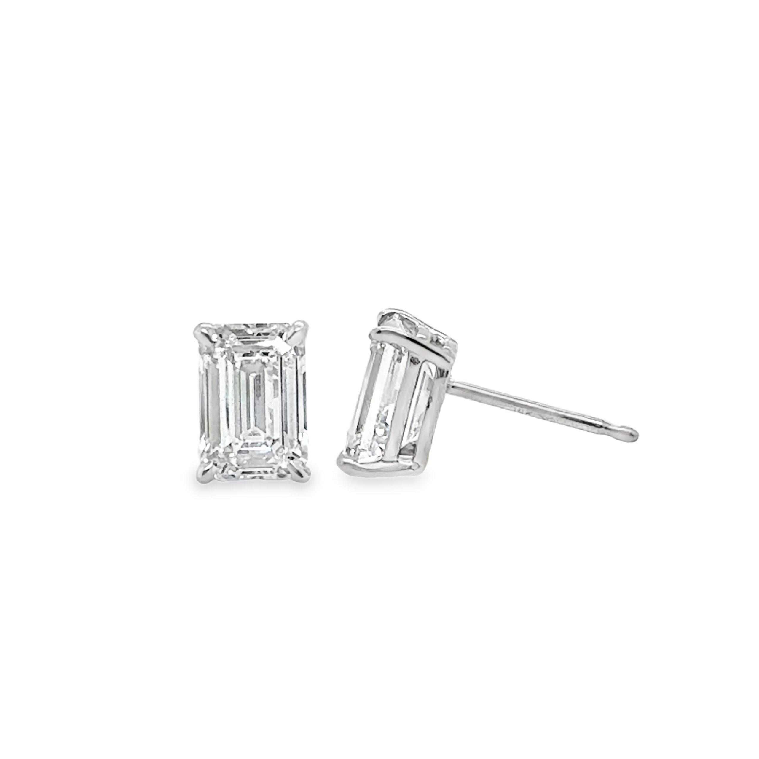 2.5ctw Emerald Cut Lab Grown Diamond Stud Earrings
