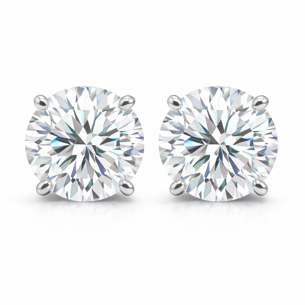 4.00 CTW Round Lab-Grown Diamond Stud Earrings