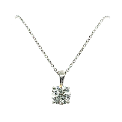 round diamond pendant lab grown