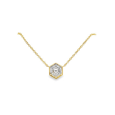 hexagon pendant lab grown diamond