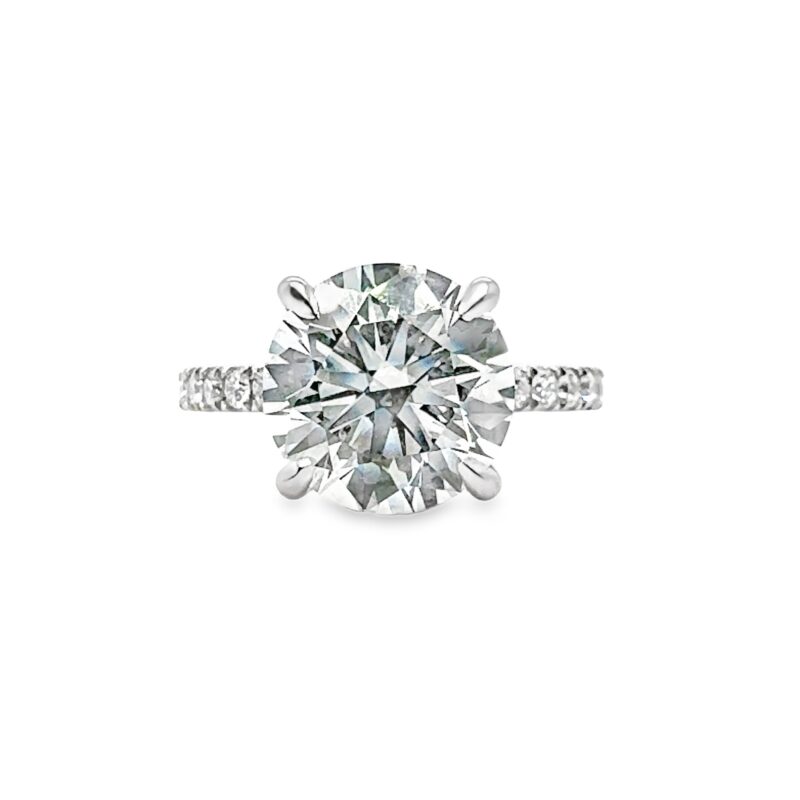 Round Brilliant Cut 3.56ct. E color VS1 clarity IGI Lab Grown Diamond Engagement Ring