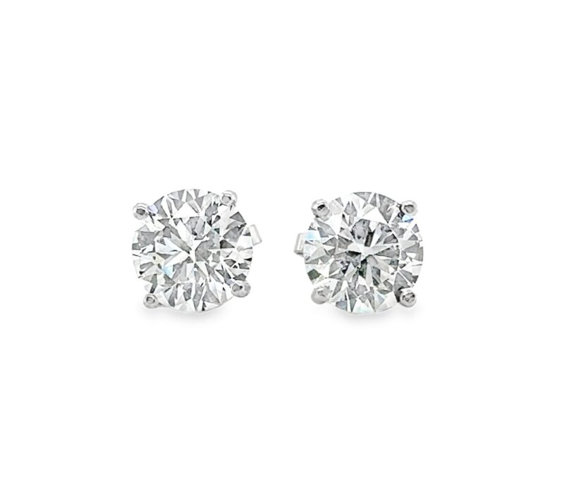 14k Yellow Gold 5ctw Lab Grown Stud Diamond Studs Round Earrings