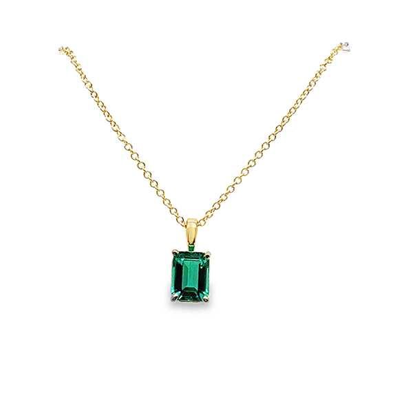 lab grown emerald necklace