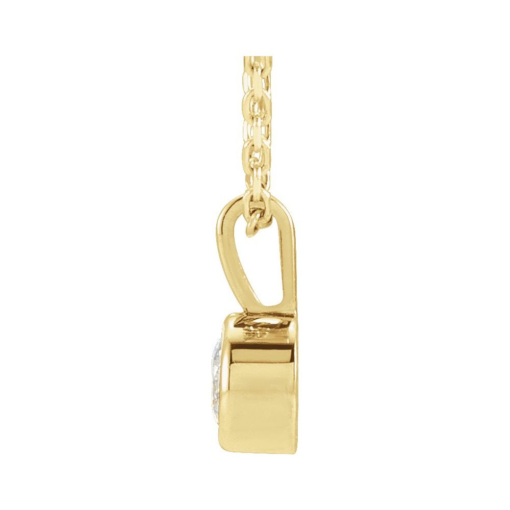 14k Yellow Gold Lab Grown Diamond Bezel Set Pendant