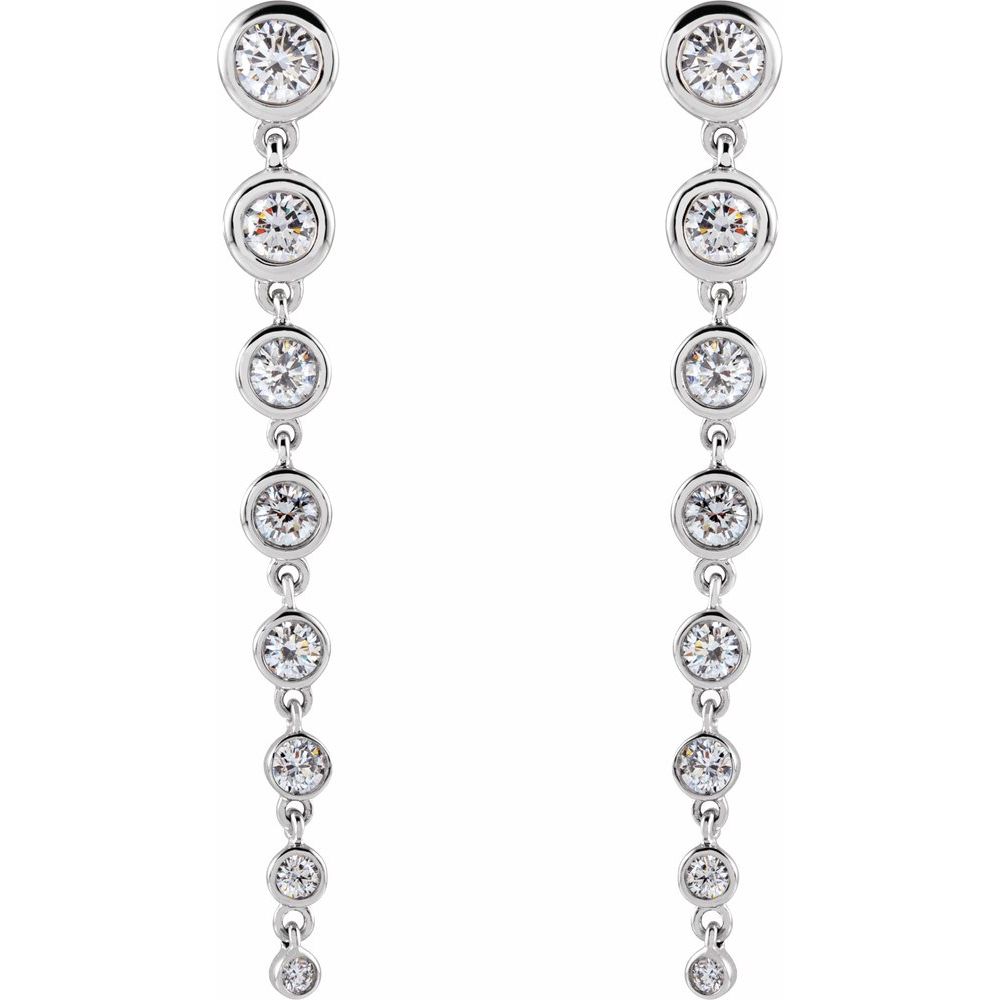 Lab-Grown Diamond Dangle Bezel Set Earrings 2CTW