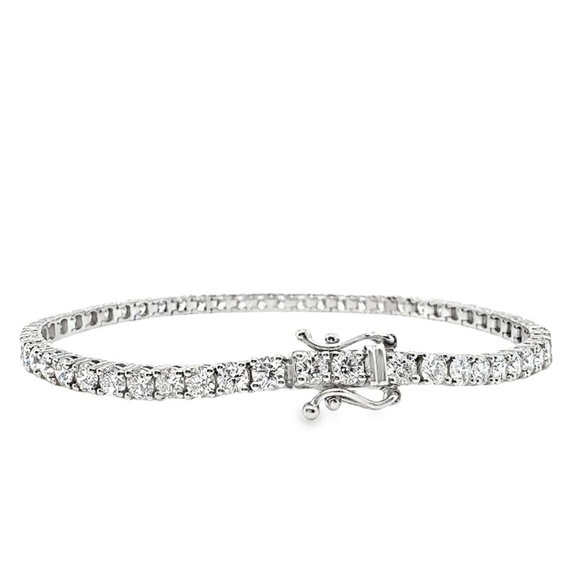 14K White Gold Lab-Grown Diamond Tennis Bracelet 5ctw