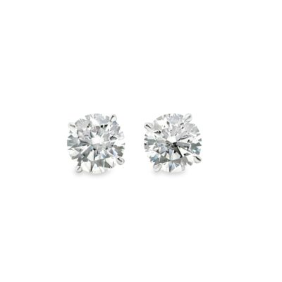 5 CTW Round Brilliant Cut Lab Grown Diamond Earrings in 14k White Gold Martini Style