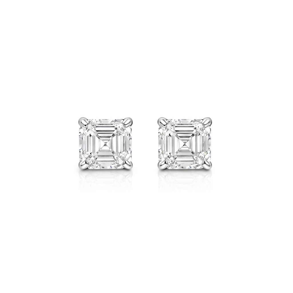Asscher Cut | 2.00 CTW – IGI Certified Lab-Grown Diamond Stud Earrings