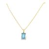 Aquamarine Emerald Cut Pendant