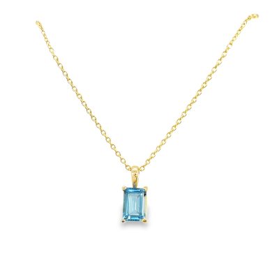 Aquamarine Emerald Cut Pendant