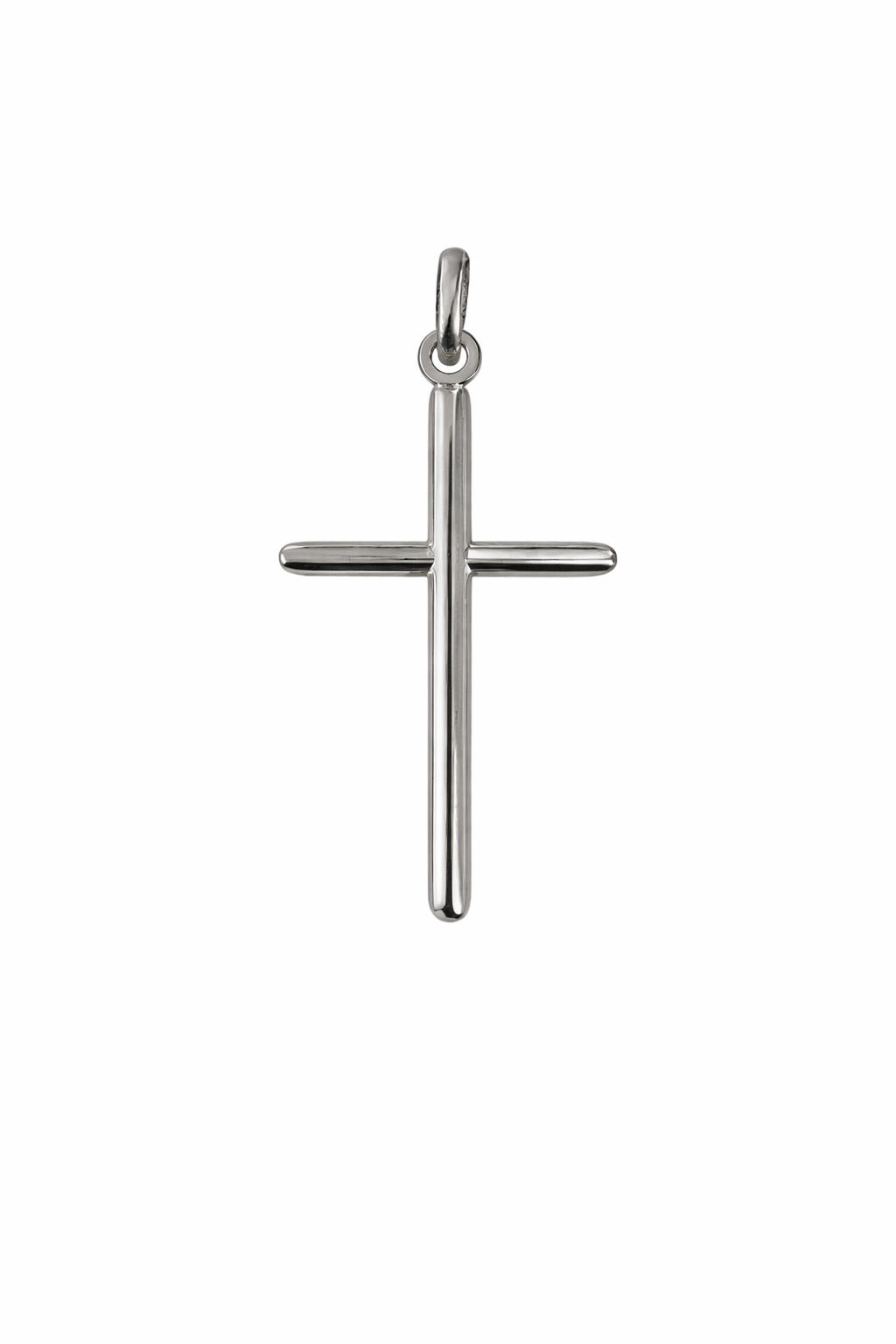 14K White Gold Classic Cross Pendant